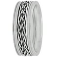 thumbnail image 2 of Mens Stainless Steel Braided Center Wedding Band - Mens ring, 2 of 5