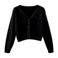 thumbnail image 6 of Cardigan Sweaters for Women Lightweight Long Sleeve V Neck Open Front Thin Knit Sweater Outerwear Casual Spring Fall Button Down Black M, 6 of 6
