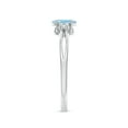 thumbnail image 2 of ANGARA Natural Solitaire Aquamarine Split Shank Ring with Trio Diamonds in 925 Sterling Silver for Women (Size-6x4mm) | March Birthstone, Anniversary, Jewelry Gift for Women | Natural Aquamarine Ring, 2 of 8