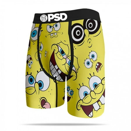 SpongeBob SquarePants Face Expressions Men's PSD Boxer Briefs-Small (28-30)  