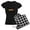 With Checker Pant, variant on CafePress - Ackins Island Bahamas Pajamas - Women's Short Sleeve Print T-Shirt and Pants Dark Cotton Pajama Set