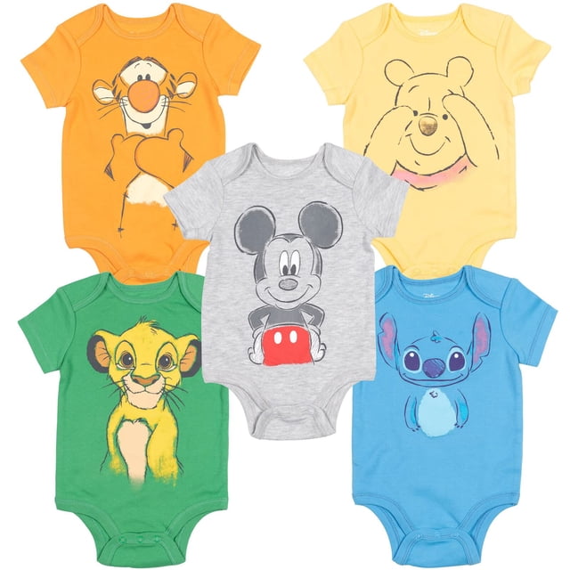 Body Disney con diseño de Mickey Mouse, león, rey Pooh, oso, punto de tigre