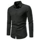 thumbnail image 1 of Camisa formal ajustada informal retro de color sólido con botones a la moda de manga larga para hombre Pompotops oipoqjl26095, 1 of 1