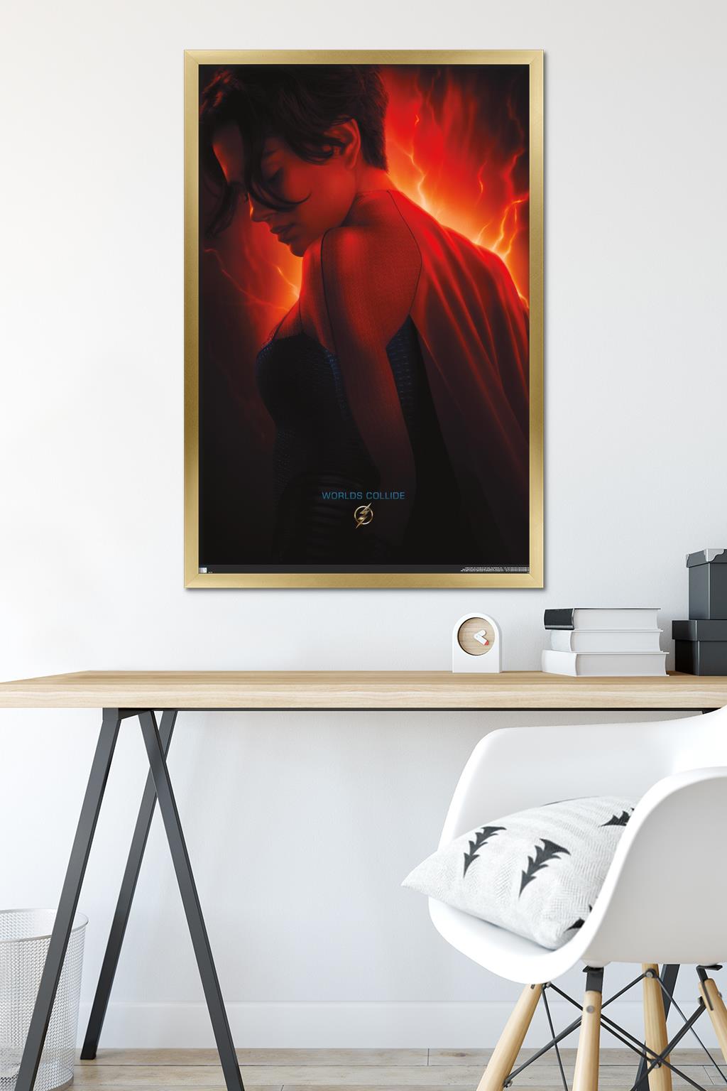 DC Comics Movie The Flash - Supergirl One Sheet Wall Poster, 22.375" x 34" Framed