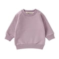 thumbnail image 6 of Umfun Girls Crewneck Sweatshirt - Soft Cotton Fleece Long Sleeve Pullover Top with Ribbed Cuffs Casual Autumn Winter School Outfit for Daily Wear and Active Play, 6 of 7