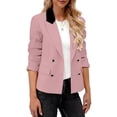 thumbnail image 6 of Levmjia Women Blazer Jacket Soft Lapel Collar Long Sleeve Solid Color Open Front Coat Office Work Daily Commute Holiday Travel Casual Everyday Wear, 6 of 7