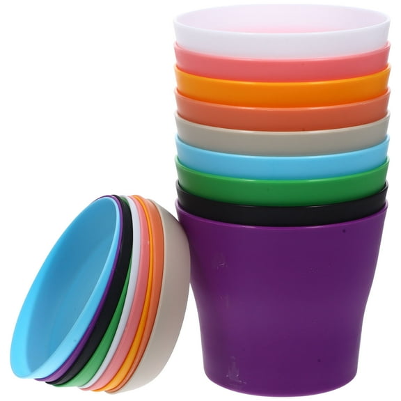 Raindrops 9Sets Plastic Orchid Pots with Saucer Tray Designed for Healthy Root Growth and Indoor Outdoor Gardens