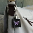 thumbnail image 3 of Purple Butterfly Watercolor Silhouette Stainless Steel 1oz Mini Flask Key Chain, 3 of 3