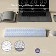 thumbnail image 6 of Slim Rechargeable Wireless Keyboard (White) – Quiet Backlit Keys for Home/Office/Travel (Works with Windows, Mac, PC), 6 of 7
