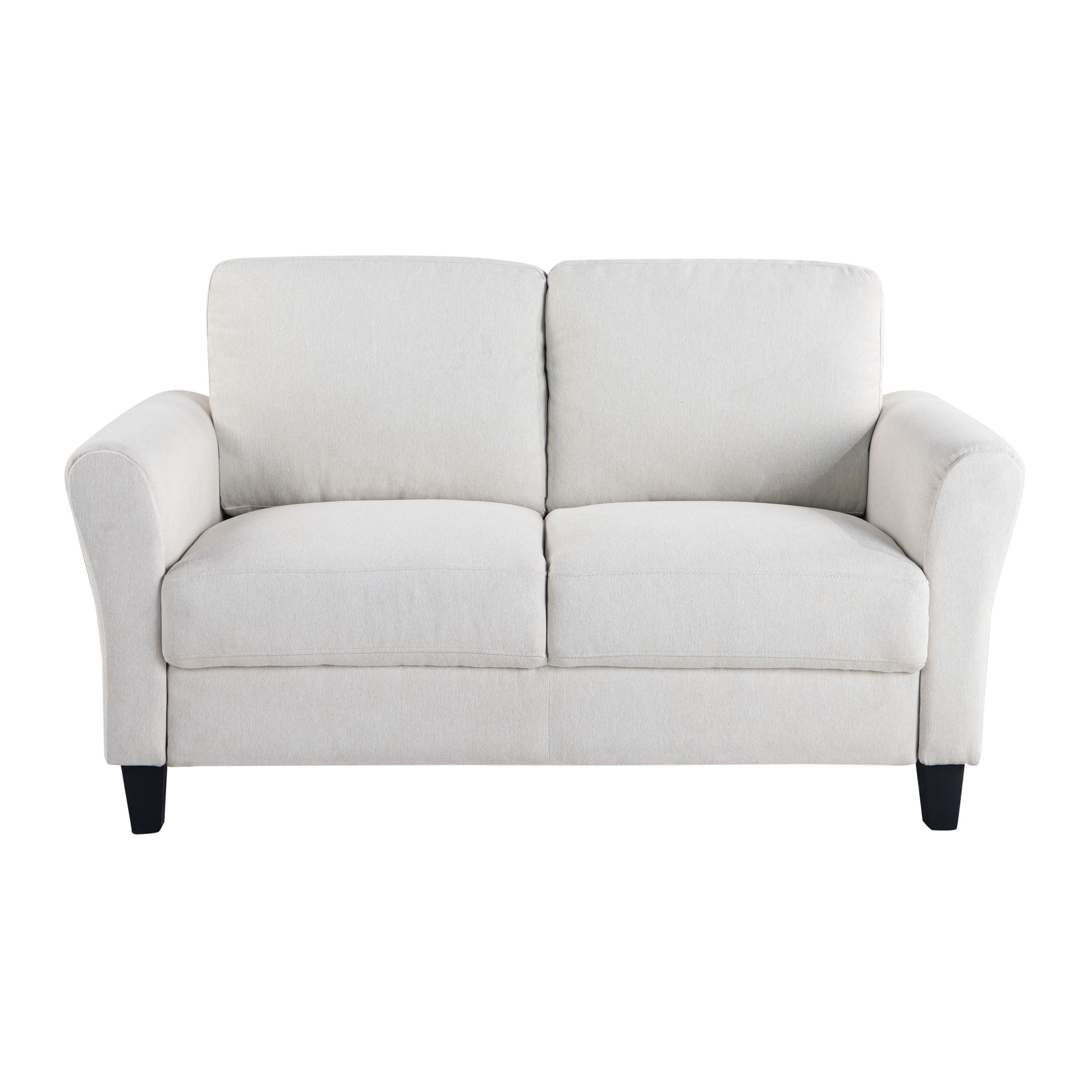 Lifestyle Solutions Alexa Loveseat with Rolled Arms, Oyster Fabric
