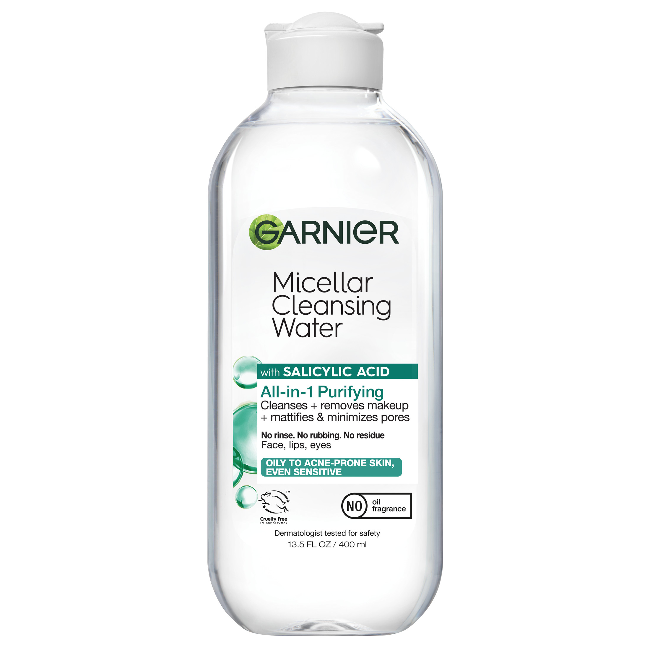 Garnier SkinActive Micellar Cleansing Water All in 1 Salicylic Acid Pore Minimizer Makeup Remover, Face Cleanser, 13.5 fl oz