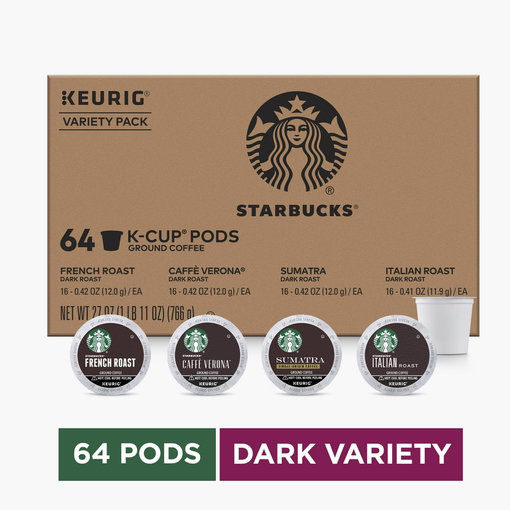Starbucks Dark Roast KCup Coffee Pods — Variety Pack for Keurig