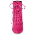 thumbnail image 2 of DARING DIVA Women's Pointy Toe Zip Lace Up Stiletto Heel Ankle Boots Hot Pink US 9.5, 2 of 7