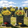 thumbnail image 6 of DVKOVI Artificial Cemetery Flowers for Grave HeadstOne Flower Saddle Silk Sunflowers Cemeteries Memorial DecoratiOn B One Size, 6 of 6