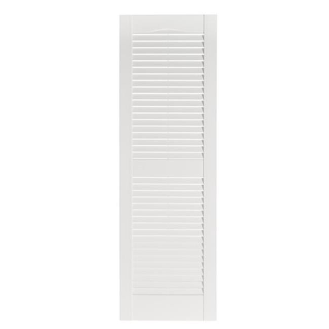 Premier Louver Exterior Decorative Shutter, White - 15 x 43 in.