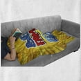 thumbnail image 6 of Family Soft Flannel Fleece Throw Blanket, Comic Book Style Best Family Ever Words on Abstract Cartoon Backdrop Graphic, Cozy Plush for Indoor and Outdoor Use, 50" x 70", Blue Red Yellow, by Ambesonne, 6 of 6