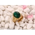 thumbnail image 3 of Men's Titanium Steel Ring with Green Opal Stone Geometric Design Anniversary Celebration Gift Opening Ceremony Travel Ring Gold Tone, 3 of 5