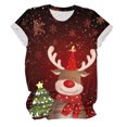 thumbnail image 5 of Drie Christmas Oversized Tees for Women Workout Tops Short Sleeve Shirts with Sun Protection Trendy Black,M, 5 of 5