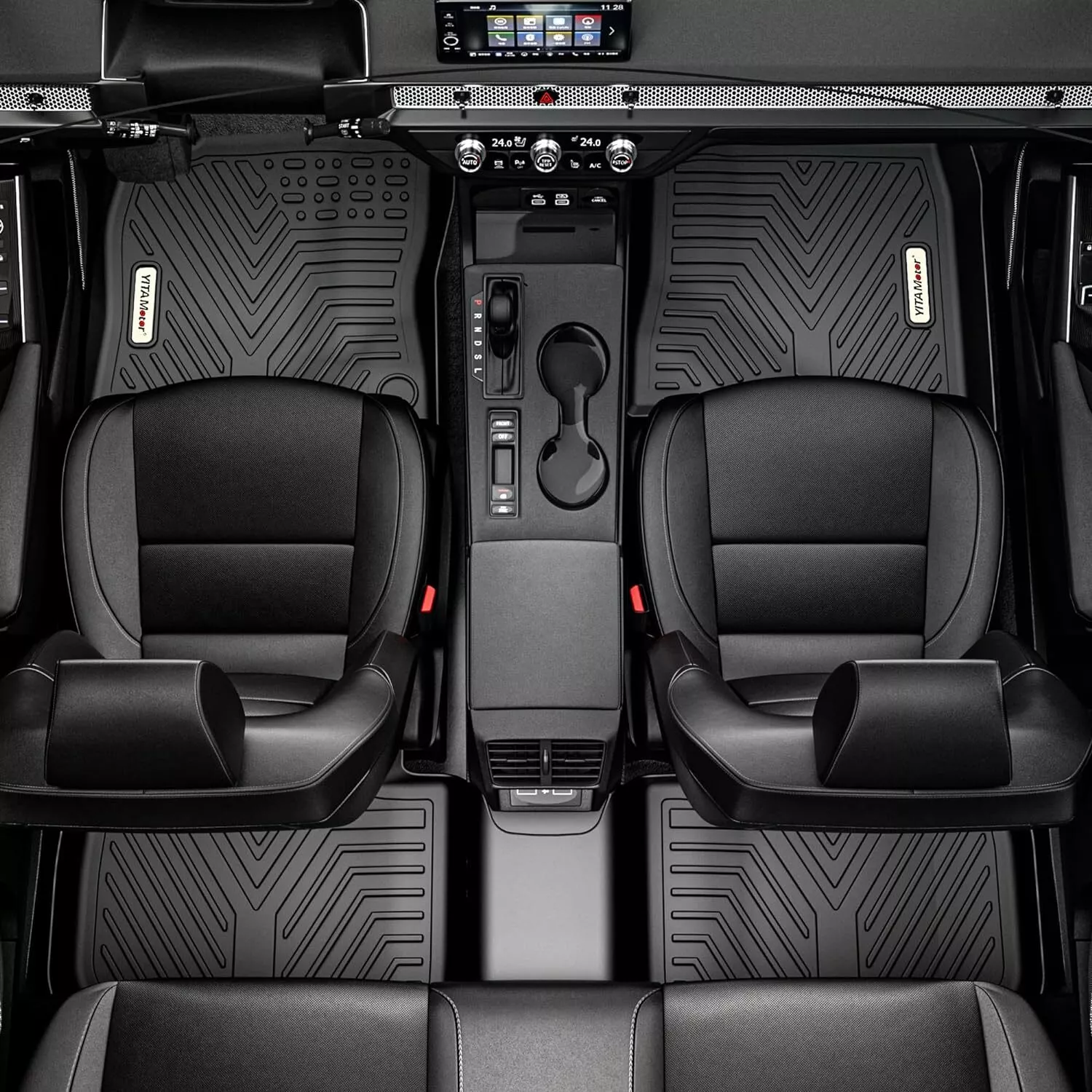 RVNI Floor Mats for 2022-2025 Ford Maverick Hybrid All-Weather TPE Front and Rear Row Floor Liners Fit Maverick Car Mats