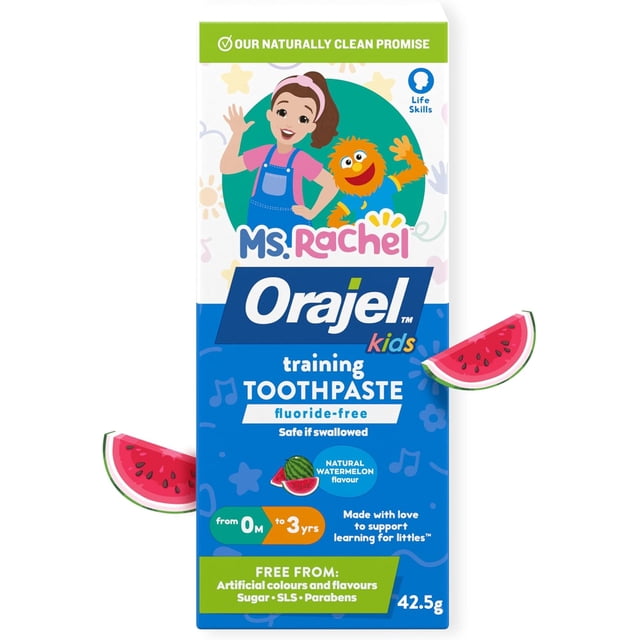 Orajel Kids Ms. Rachel Fluoride-Free Training Toothpaste for Infant & Toddlers, 42.5g