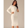 thumbnail image 2 of DARING DIVA Women's Winter Sweater Sets Cardigan and Midi Skirts XL Beige, 2 of 5