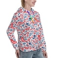 thumbnail image 6 of Uemuo Birds Flowers Pattern Women's Hoodie with Eye-catching Drawstrings- Casual Pullover Hoodie with Kangaroo Pocket, Stylish Hooded Sweatshirt-Medium, 6 of 7