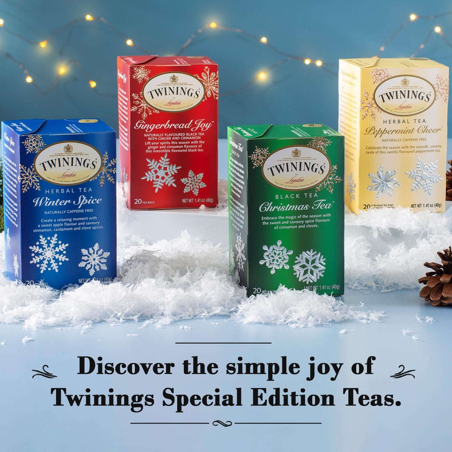 Twinings, Peppermint Cheer Herbal Tea, Vanilla Flavored, Caffeine