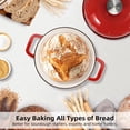 thumbnail image 5 of Davivy 5QT Sea Salt Non-Stick Glossy Enameled Cast Iron Dutch Oven – Round Bread Oven for Sourdough Baking – Heavy Duty & Oven Safe – Includes Silicone Oven Mitts, 5 of 10