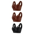 thumbnail image 1 of FAIWAD 3Pcs Solid Color Bra for Women Wirefree Plus Size Padded Bralettes Stretch Full Coverage Workout Daily Underwear, 1 of 2