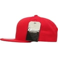 thumbnail image 2 of Solid Cotton Snapback Flat Brim Baseball Cap Adjustable Classic 6 Panel Hat, 2 of 3