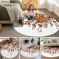 thumbnail image 6 of Area Rug 48in, Autumn Lead Berry on White Floor Carpet Living Room Rug, Orange Fallen Leaves Non-Slip Welcome Mat Indoor Rugs for Bedroom Dining Room, 6 of 9