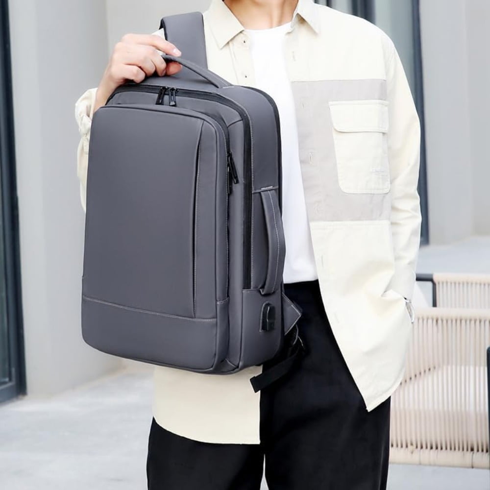 AIGIA 15.6 Inch Business Laptop Backpack Anti Theft Laptops Backpack with USB Charging Port Water Resistant Travel Backpack Computer Bag Gifts for Men