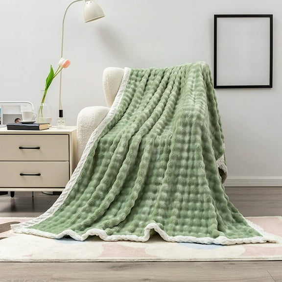 Large Fleece Throw Blanket, Qiopertar Under $5 59x40 In Fleece Throw Blanket For Couch Soft Warm Fluffys Cream Solid ColorBlanket Decorative And Giftable Striped Blankets
