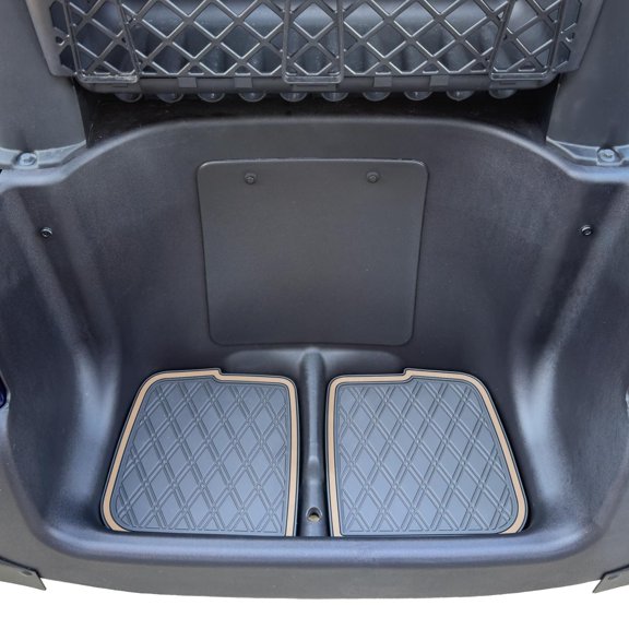 Xtreme Mats Rubber Bag Well Mat Compatible with Club Car Precedent, Onward, Tempo and Atlas Golf Carts (Beige Trim)