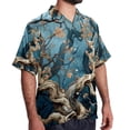 thumbnail image 2 of Tree Men's Short Sleeve Casual Printed Button Down Beach Shirt Summer Unisex Top, 2 of 6
