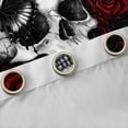 thumbnail image 4 of Homewish Gothic Skull Butterfly Blackout Curtains Set of 2 (52x84 Each) For Girls Boys,Chic Floral Rose Window Curtains,Black Red Grey Curtains and Drapes,Super Cozy Room Decor, 4 of 6