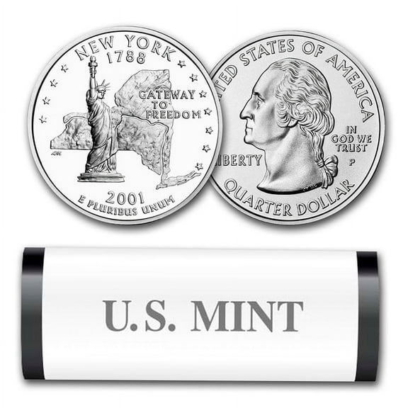 2001-P New York Statehood Quarter 40-Coin Roll (Mint Wrapped)