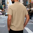 thumbnail image 6 of Men’s Short Sleeve Cotton Linen Shirt Summer Beach Casual Top, 6 of 9