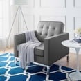 thumbnail image 4 of Modway Loft Tufted Vegan Leather Armchair, Silver Gray, 4 of 6