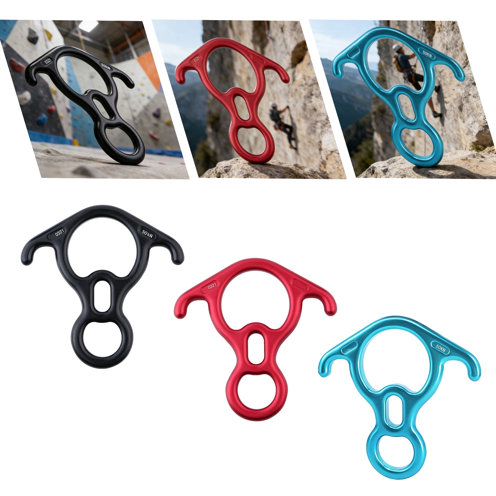 Professional Rock Climbing Equipment Figures 8 Descender For Safe And Controlled Descent In Mountaineering Environment