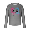 thumbnail image 4 of cllios Long Sleeve Shirts for Men Funny Smiling Face Print Graphic Tees Classic Crew Neck T Shirts Fashion New Sweatshirt Streetwear, 4 of 4