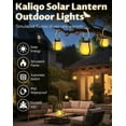 thumbnail image 2 of Kaliqo Solar Lantern Outdoor Lights, Flickering Dancing Flame LED Hanging Lantern, Waterproof Solar Powered with Hemp Rope, Dual Charging Modes for Patio, Garden, Porch, Yard, Camping Decor(4pcs), 2 of 10