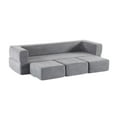 thumbnail image 5 of Ebern Designs Convertible Sofa Bed with Storage Ottomans - Space-Saving High-Density Foam Sleeper, Ultra-Soft Chenille Sofa for Studio Apartments & Home Offices, 5 of 9