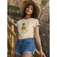 thumbnail image 2 of Buon Ferragosto Cool Ananas T-Shirt Women -Image by Shutterstock, Female x-Large, 2 of 4