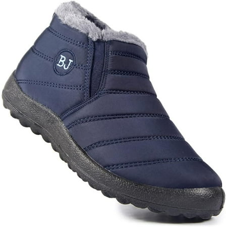 Men Women s Waterproof Ankle Boots Thick Outsole Non-slip Outdoor Lady Snow Boots Slip-on Winter Cotton Shoes