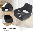 thumbnail image 4 of MoNiBloom Upholstered Dining Chairs Set of 2, Kitchen Chairs with Metal Legs, Modern Fabric Small Accent Arm Chairs, for Living Dining Room, Black, 4 of 9