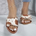thumbnail image 5 of Juebong Sandals clearance Boho Slide Sandals for Women Girls Dressy Low Wedge Sandal Casual Open Toe Flat Sandals Summer Beach Slip on Sandals Platform Sandals, 5 of 5