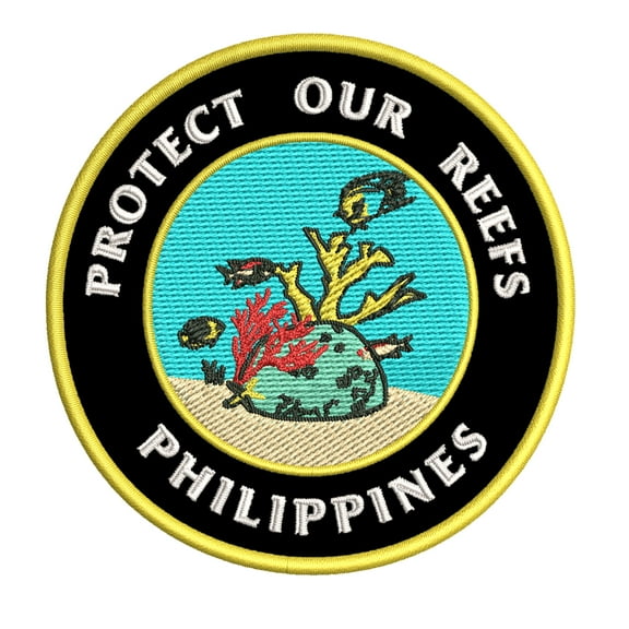 Protect Our Reefs! Philippines 3.5 Inch Iron Or Sew On Embroidered Fabric Badge Patch Ocean Beach, Salt Life Iconic Series