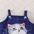 thumbnail image 5 of ZEHJUHAN Baby Girls' Cute Set Solid Color Long Sleeve Tee Cartoon Print Denim Overalls Romper Fall/Winter Casual Wear Blue，6-9M, 5 of 11