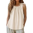thumbnail image 7 of Lmueinov Womens Summer Tie Strap Tank Top Sleeveless Round Neck Shirt Trendy Casual Loose Fit Blouse for Daily Wear, 7 of 7